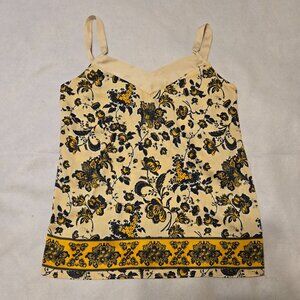 Intimately Free People Floral Print Sleeveless Top With‎ Ribbon Tie Back Size S